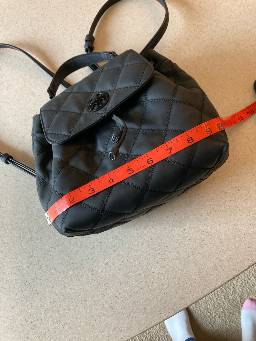 NWOT Tory Burch Quilted Black Leather Mini Backpack - Picture 11 of 13